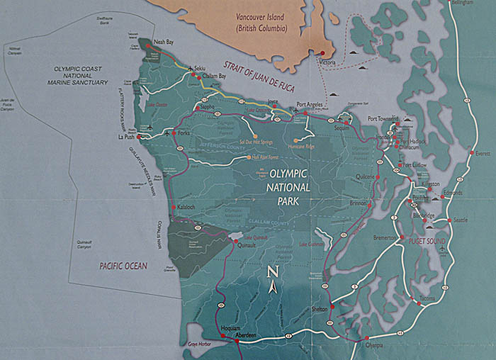 Karte der Olympic Peninsula
